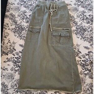 Dolls Kill Distressed Olive Green Maxi Skirt Medium